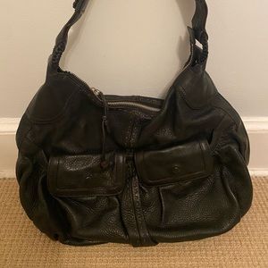 Black leather coach bag